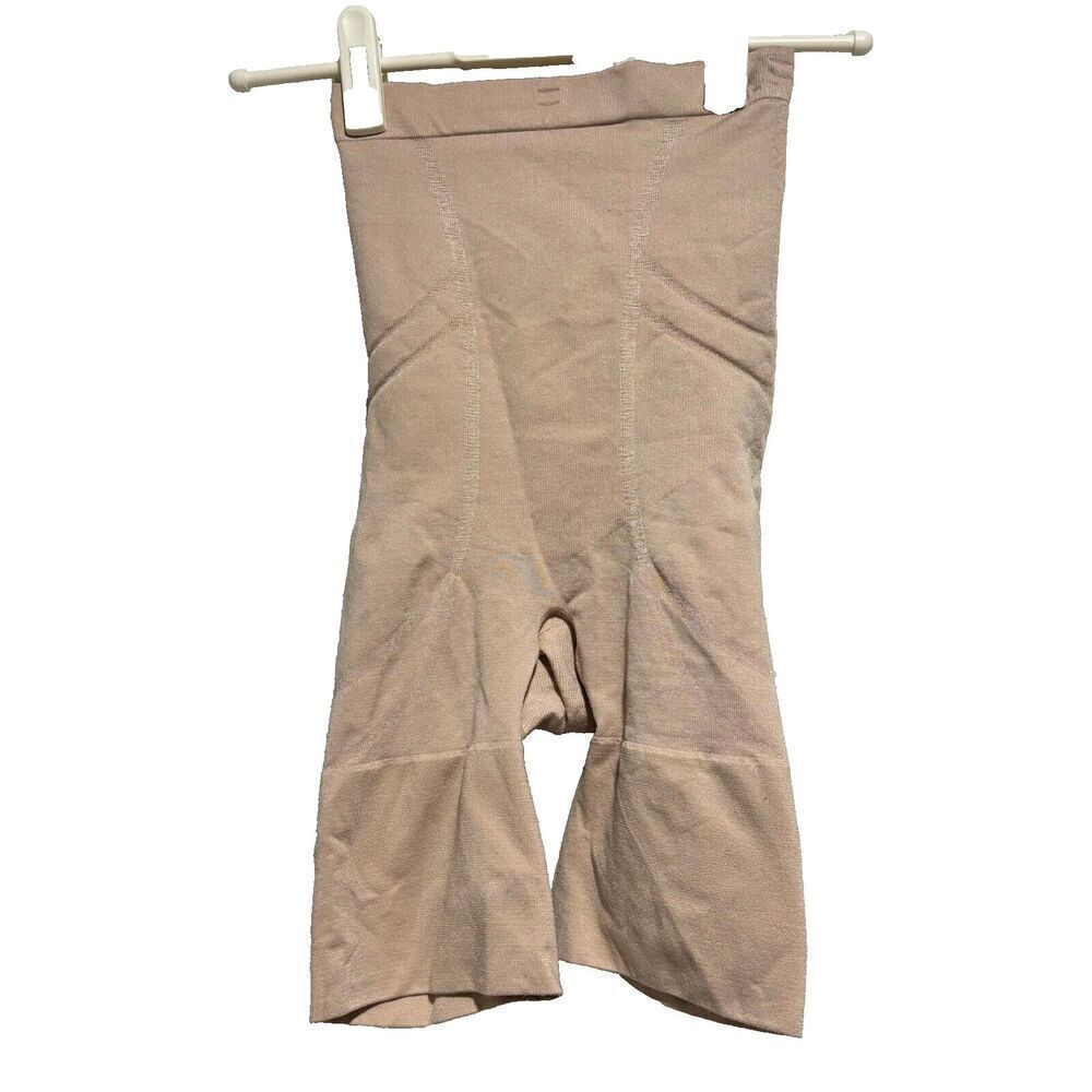 Spanx Sand Mid Thigh High Waisted Shapewear Small Sand Beige Ultra Firm Control‎